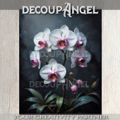 Witte en Roze Orchideeën Decoupage Tissuepapier