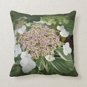 Witte en Roze Pet Hydrangea Blossom-Pillow Kussen