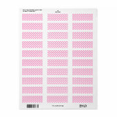 Witte en roze pokadots etiket (Full Sheet)