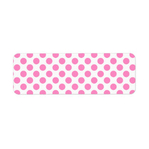 Witte en roze polka stippen etiket