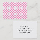 Witte en roze polka stippen visitekaartje (Voorkant / Achterkant)