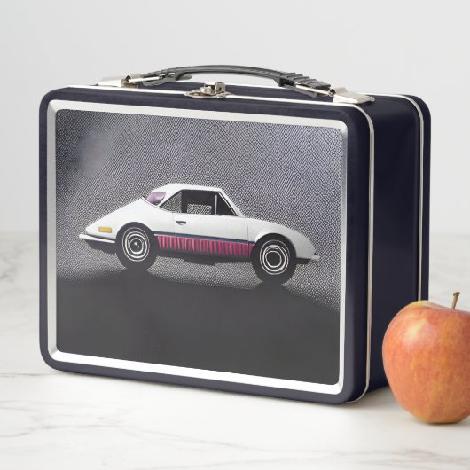 Witte en roze retro-auto (In situ)