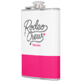 Witte en Roze Rodeo Crew Westerse Bachelorette Heupfles (Links)
