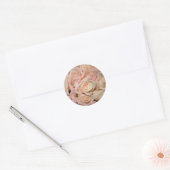 Witte en roze roos ronde sticker (Envelop)