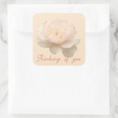 Witte en roze roos vierkante sticker (Tas)