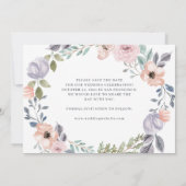 Witte en Roze Roze Geometrische Floral | Twee foto Save The Date (Achterkant)