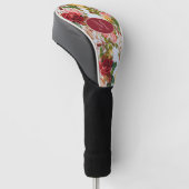 Witte en Roze Rozen Floral Custom Monogram Golfheadcover (Schuin)