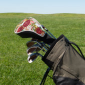 Witte en Roze Rozen Floral Custom Monogram Golfheadcover (Insitu)