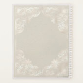 Witte en roze rozen op duif grijze boekenkapje planner (Achterkant)