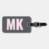 Witte en Roze Schaduw Monogram bruidsmeisje voorde Bagagelabel (Voorkant horizontaal)