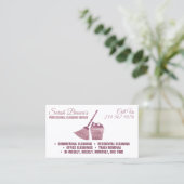 Witte en roze schoonmaakmaden Janitoriale spargel Visitekaartje (Staand voorkant)