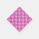 Witte en roze sneeuwvlokpatroon servet (Hoek)