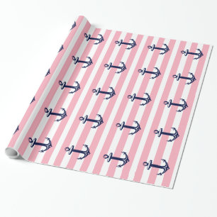 Witte en roze strepen blauw, buisje cadeaupapier