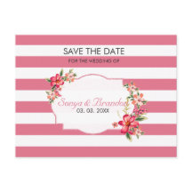 Witte en roze strepen - Sla de datum op