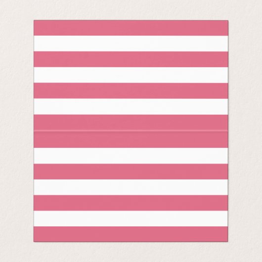 Witte en roze strepen visitekaartje (Binnenkant ongevouwen)