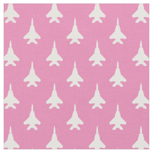 Witte en Roze Strike Eagle Fighter Jet Pattern Stof (Close Up)