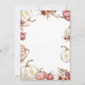 Witte en Roze Tea Party Pumpkin Baby is brouwen Kaart (Achterkant)