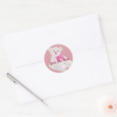 Witte en Roze Teddybeer Stickers (Envelop)