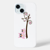 Witte en roze thema Owl Case-Mate iPhone Case (Achterkant)