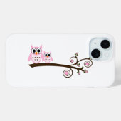 Witte en roze thema Owl Case-Mate iPhone Case (Achterkant (horizontaal))