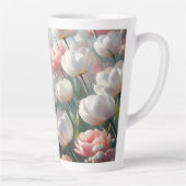 Witte en Roze Tulp Latte Mok 0,35 en 0,5 l (Rechts)