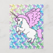 Witte en Roze Unicorn Briefkaart (Voorkant)