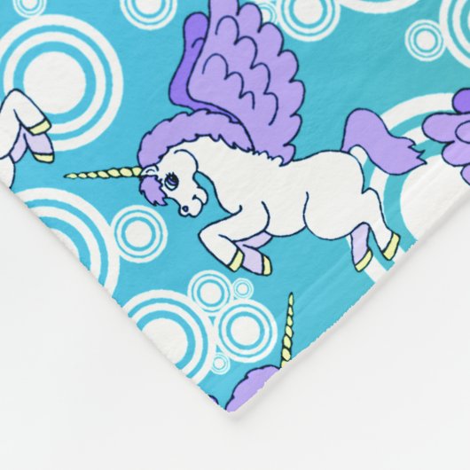 Witte en Roze Unicorn Fleece Deken (Hoek)