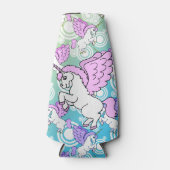 Witte en Roze Unicorn Flesjeskoeler (Voorkant)