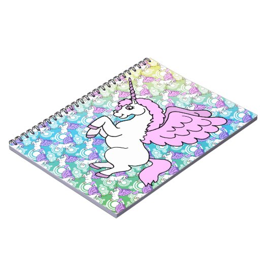 Witte en Roze Unicorn Notitieboek (Linkerzijde)