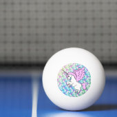 Witte en Roze Unicorn Pingpongbal (Net)