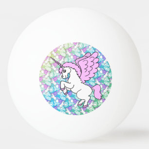 Witte en Roze Unicorn Pingpongbal