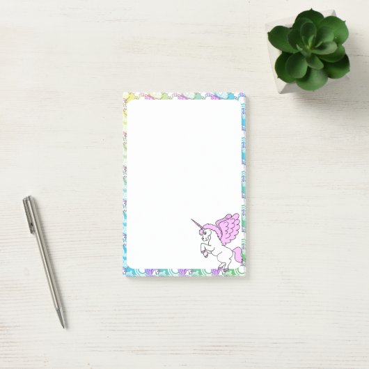 Witte en Roze Unicorn Post-it® Notes (Kantoor)