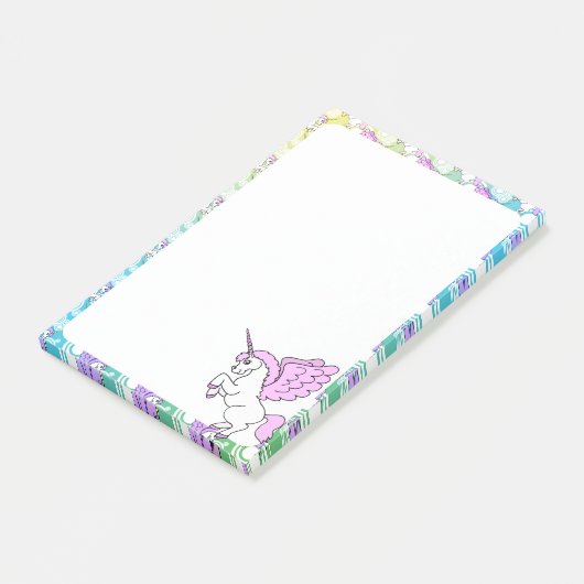 Witte en Roze Unicorn Post-it® Notes (Schuin)
