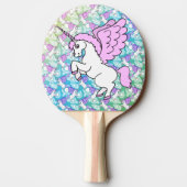 Witte en Roze Unicorn Tafeltennisbatje (Achterkant)