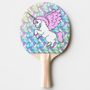 Witte en Roze Unicorn Tafeltennisbatje
