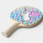 Witte en Roze Unicorn Tafeltennisbatje (Voorkant Gekanteld)