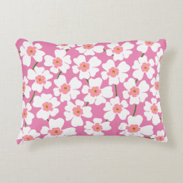 Witte en roze ventilatorkracht accent kussen