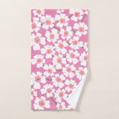 Witte en roze ventilatorkracht bad handdoek (Handdoek)