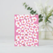 Witte en roze ventilatorkracht briefkaart (Staand voorkant)