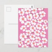 Witte en roze ventilatorkracht briefkaart (Voorkant / Achterkant)