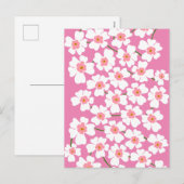 Witte en roze ventilatorkracht feestdagenkaart (Voorkant / Achterkant)