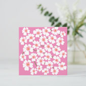 Witte en roze ventilatorkracht feestdagenkaart (Staand voorkant)