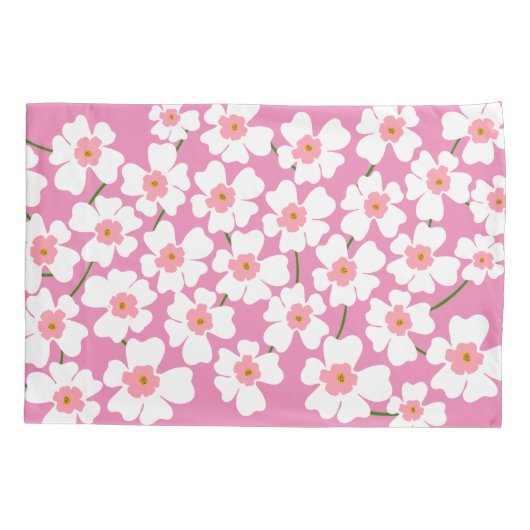 Witte en roze ventilatorkracht kussensloop (Achterkant)