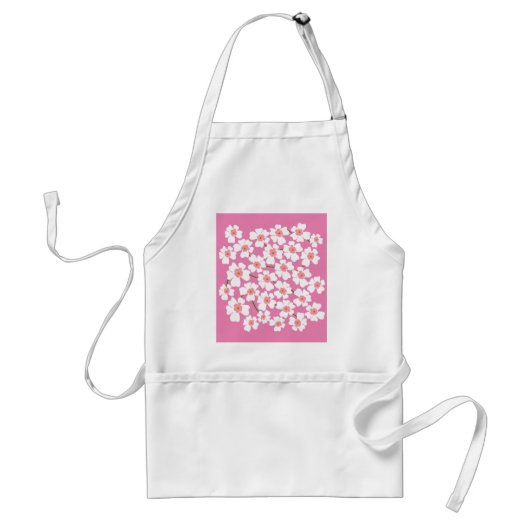Witte en roze ventilatorkracht standaard schort (Voorkant)