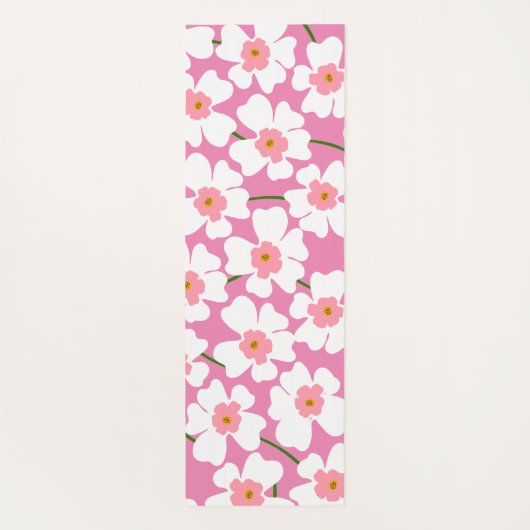 Witte en roze ventilatorkracht yogamat (Achterkant)