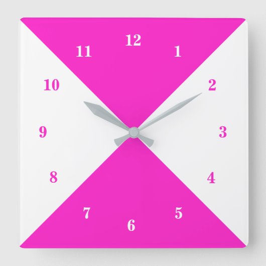 Witte en roze wandklok (Voorkant)