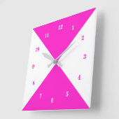 Witte en roze wandklok (Hoek)