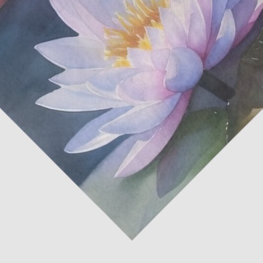 Witte en Roze Water Lelies Decoupage Tissuepapier (Detail)