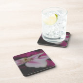 Witte en roze wolkenkraan onderzetter (Rechterzijde)