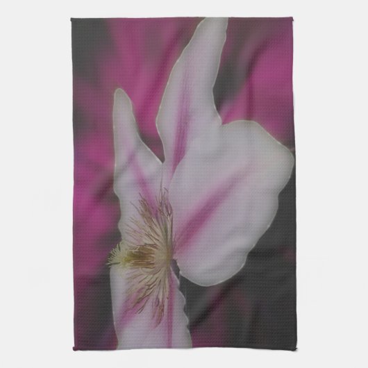 Witte en roze wolkenkraan theedoek (Verticaal)